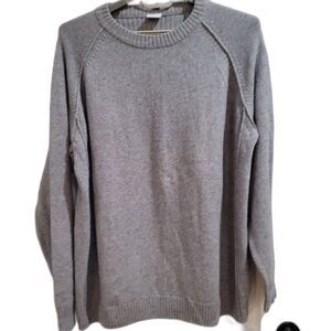 Columbia Sweater Cotton Wool Blend Grey XXL 2XL Men Exposed Seams